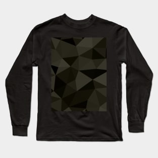 Dark army gray brown black geometric mesh pattern cool geometry shapes Long Sleeve T-Shirt